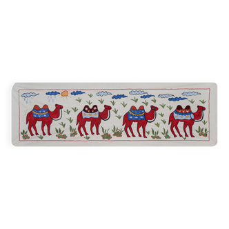 Hand-knotted rug, vintage Turkish rug 51x150 cm