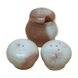 Set of salters and vintage mustard in sandstone