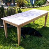Farmhouse table in natural raw solid oak