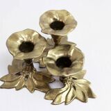 Brass flower candle holder