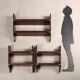 Antique marine-style shelves in mahogany veneer, Italy, 20th century.