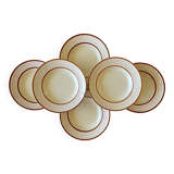 6 old Longchamp earthenware soup plates