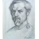 Portrait by Gabriele Vicari, pencil on paper, 1970s