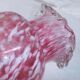 Vase ball old Clichy collection blown glass speckled white pink