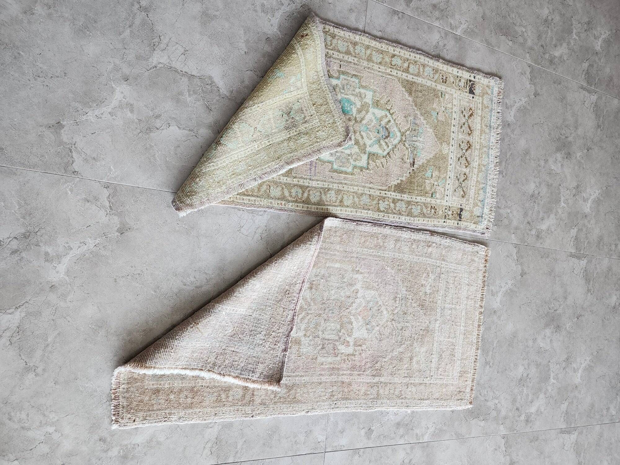 Set of 2 vintage handmade Turkish rugs 50x99 cm