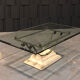 Table basse fer et verre patine antique