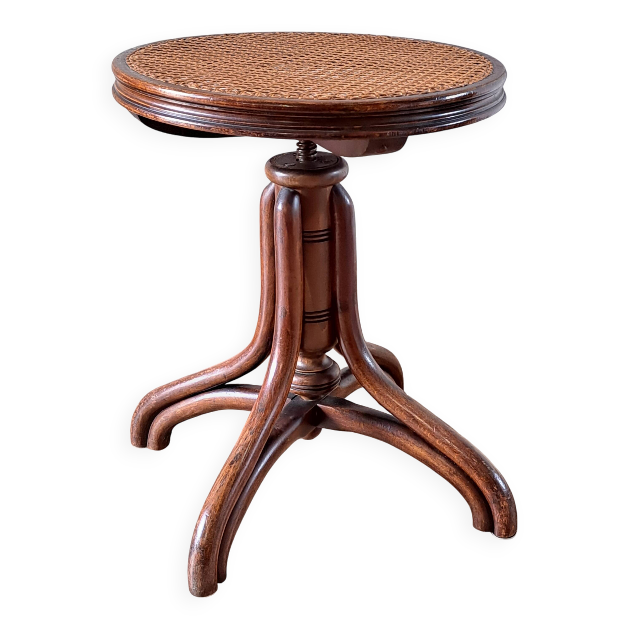 Cane piano stool