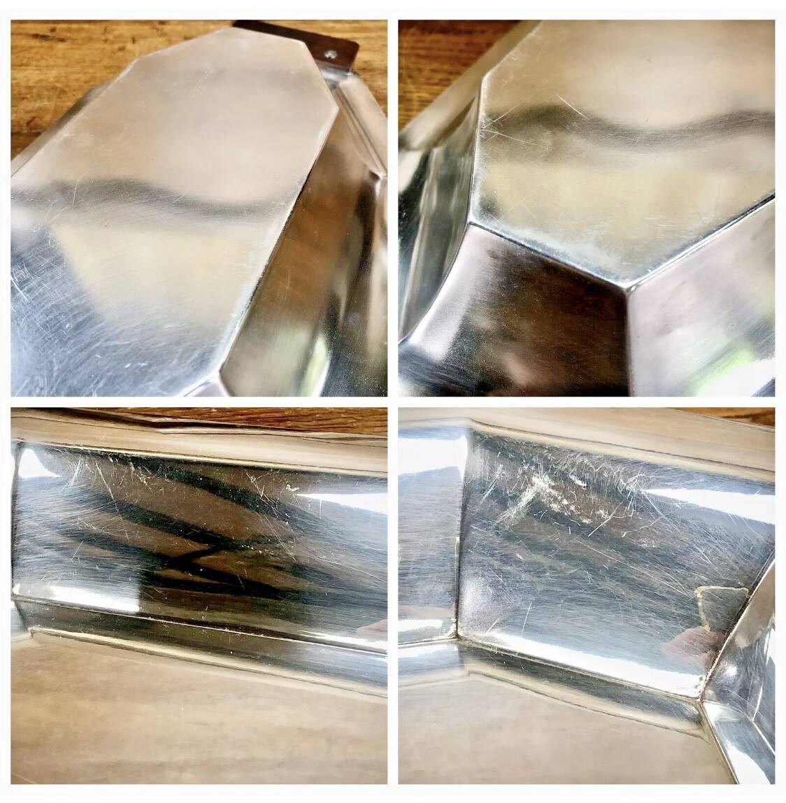 Bannette basket bread basket Art Deco silver metal Rosewood Christofle Alfenide