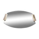 Plateau miroir années 50 , métal et verre