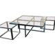 Coffee table chrome & brass 2 nesting tables