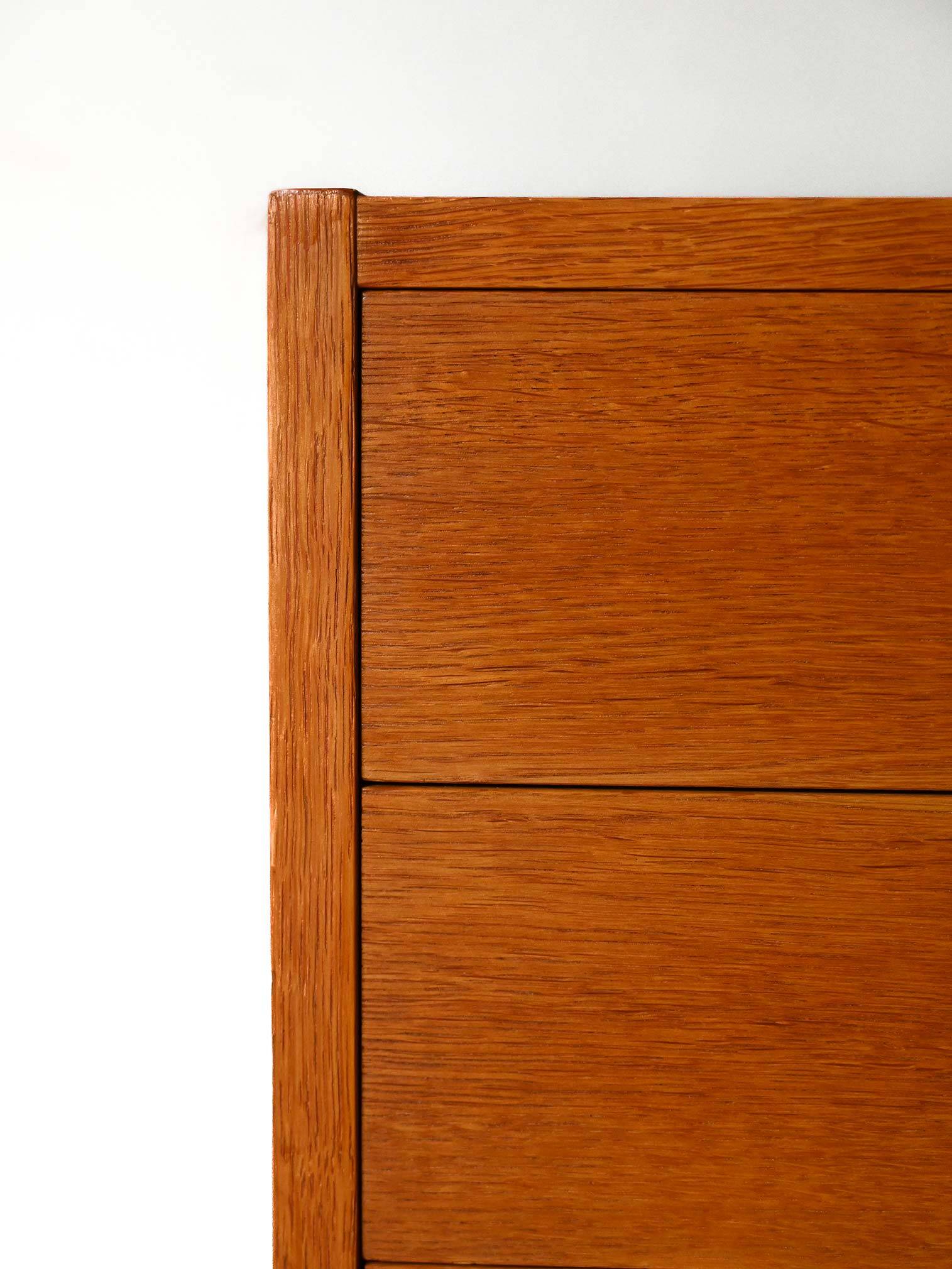 Scandinavian vintage oak sideboard with drawers and doors