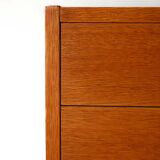 Scandinavian vintage oak sideboard with drawers and doors