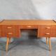 Vintage teak desk with 5 drawers, Restored, Norway 1960