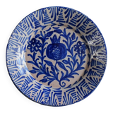 Assiette Fajalauza bleue espagnole ancienne à motif de grenade