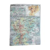 Old school vintage MDI Rhône-Alpes map