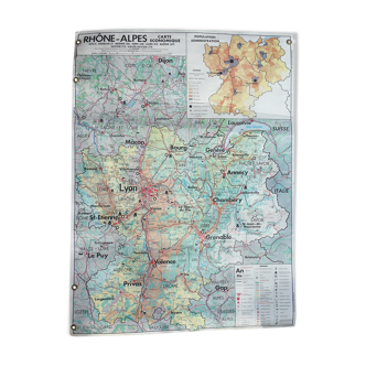 Old school vintage MDI Rhône-Alpes map