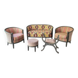 Ensemble canape et fauteuils anciens - restauration tissu Pierre Frey