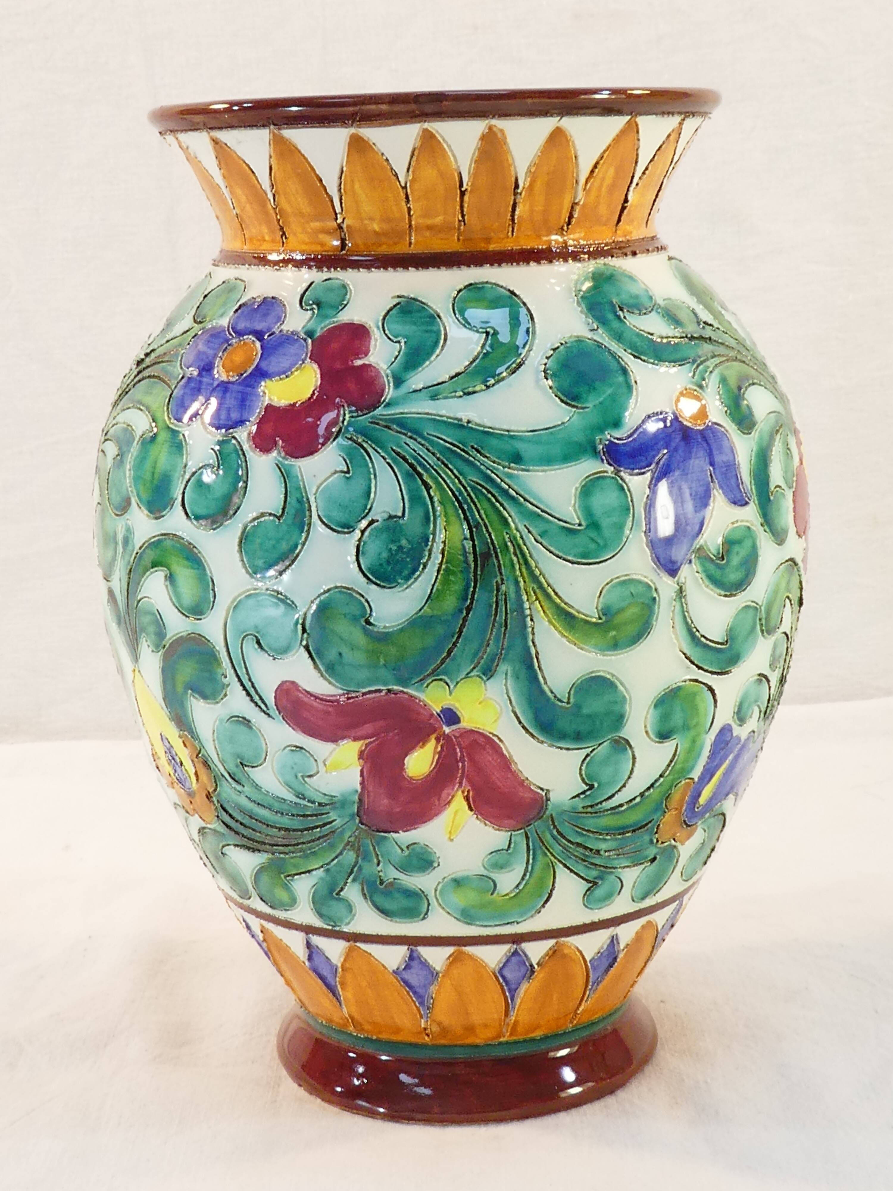 Vase in faience cecart monaco