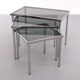 Nesting tables chrome frame smoked glass 1970s