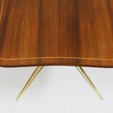 Oswald Haerdtl x Hagenauer Vienna coffee table in brass and walnut, Austria, 1950s