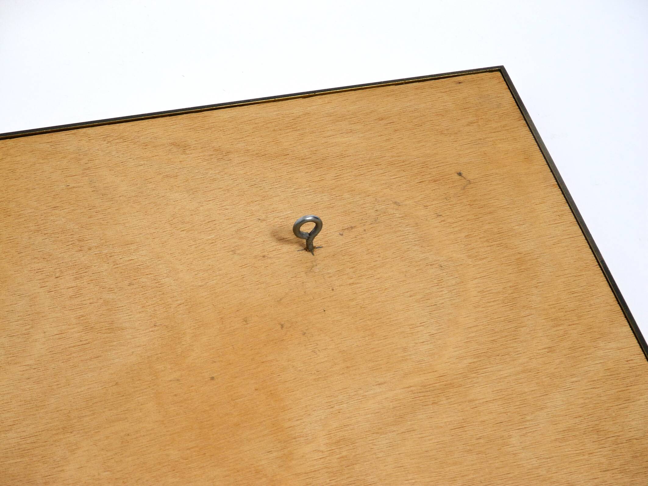 Large, exceptional 1970s brass wall mirror with diagonal mirror strips