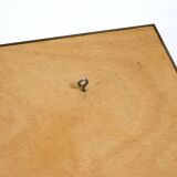 Large, exceptional 1970s brass wall mirror with diagonal mirror strips