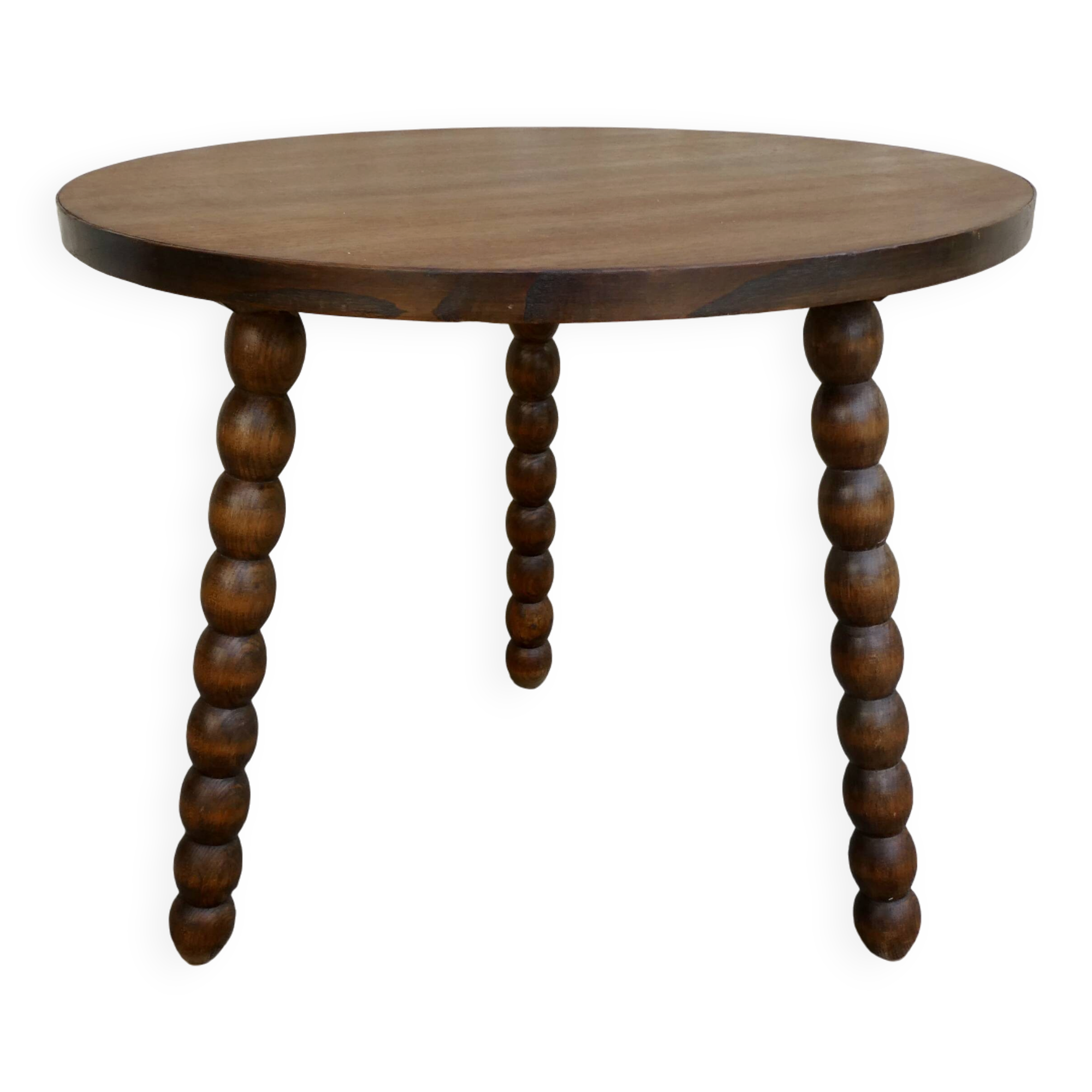 Tripod gueridon with turned wooden legs