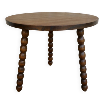 Tripod gueridon with turned wooden legs