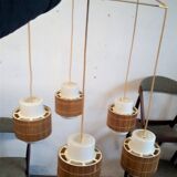 Cascade ceiling lamp with glass shades