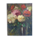 Tableau huile début XXe bouquet de fleurs
