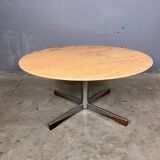 Table basse Mid Century en marbre chromé et palissandre