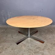 Mid Century coffee table in chrome, marble, and rosewood.
