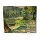 Tableau ancien, paysage, bord de rivière, années 50/60