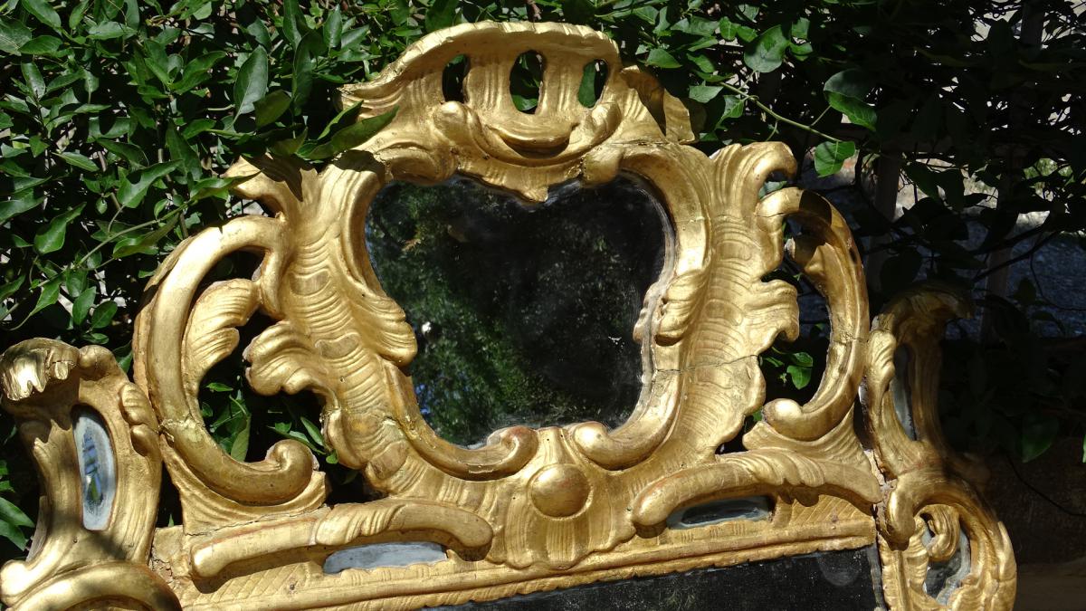 Mirror Louis XV wood Golden parecloses