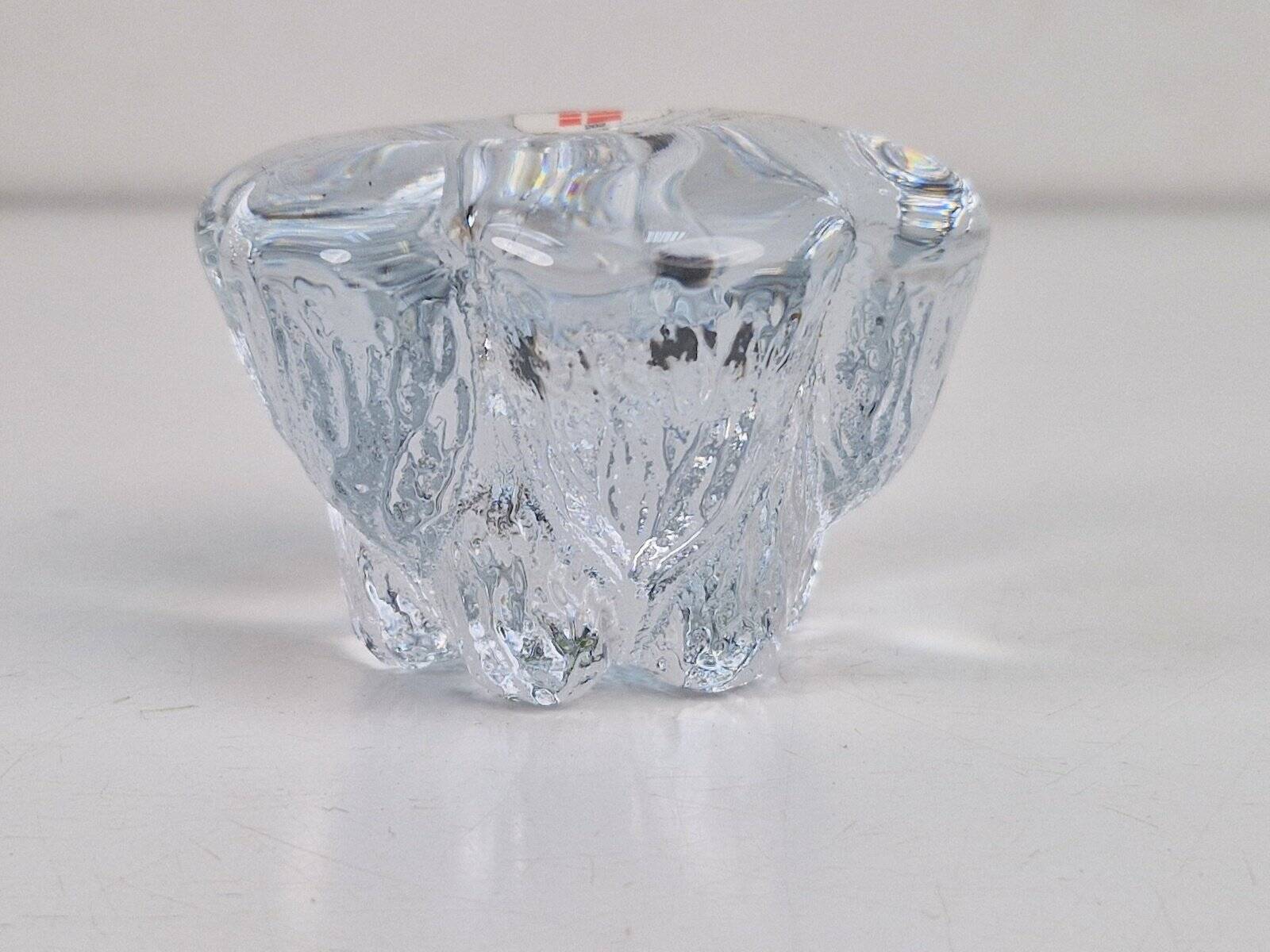 Vintage Isblomst Glass Candlestick by Sidse Werner for Holmegaard, 1970s