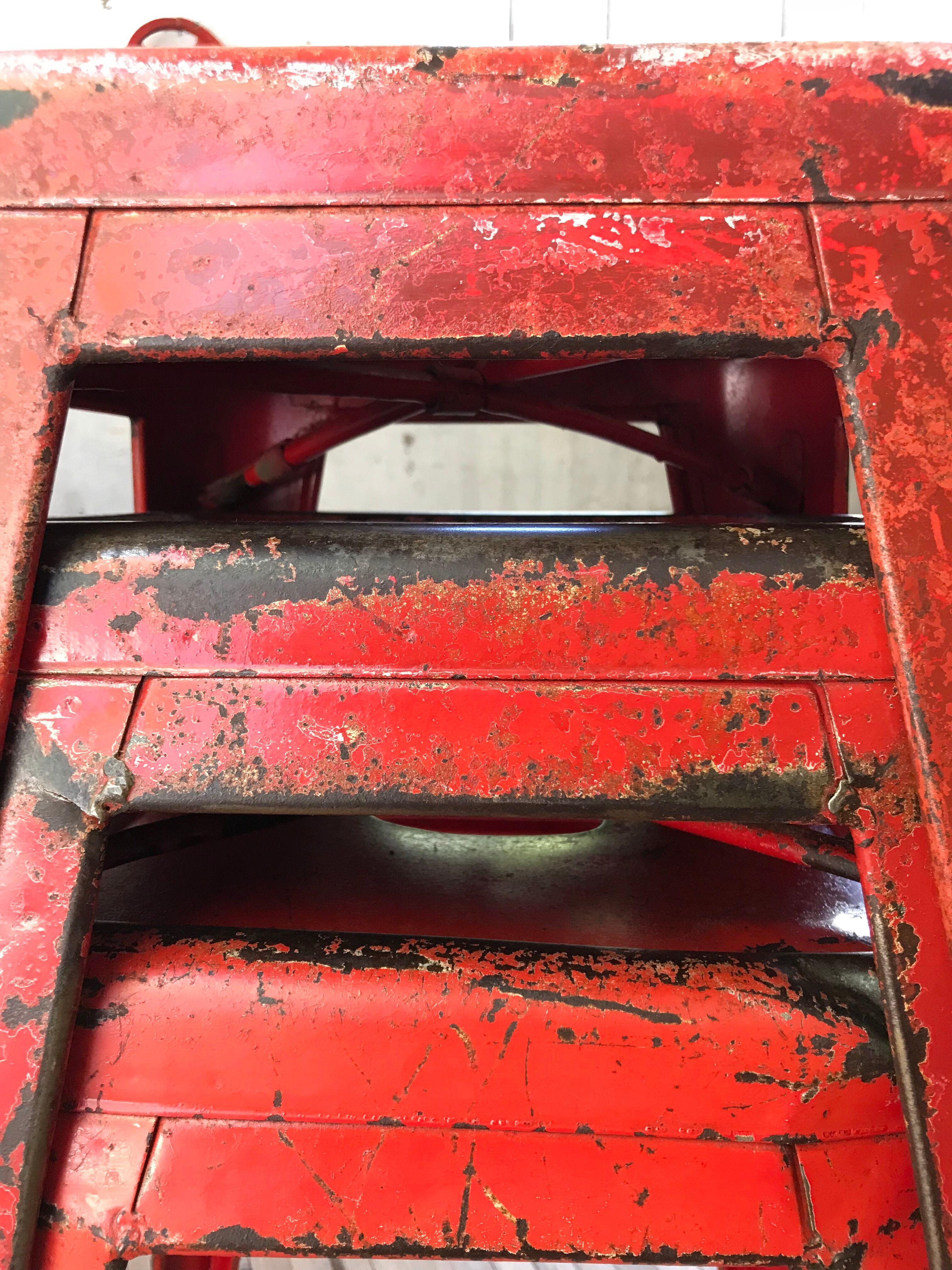 Tolix red metal industrial tab