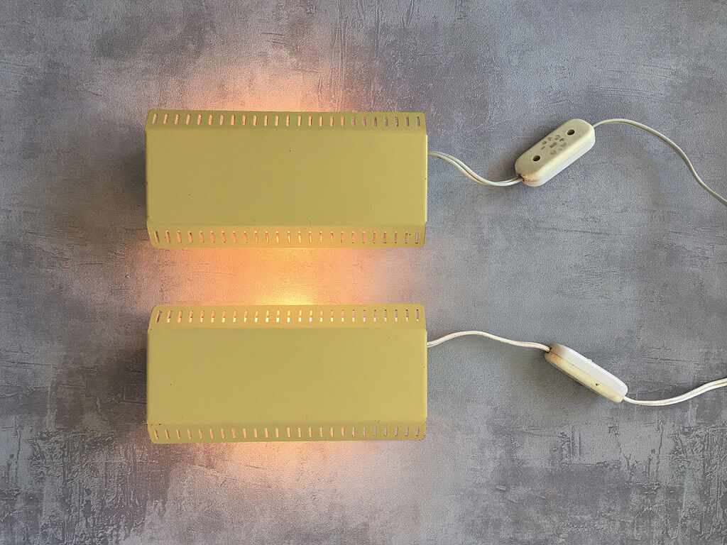 Set of 2 danish wall reading lamps, 1960s
