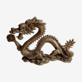 Chinese nineteenth Chinese bronze dragon statuette length 15 cm