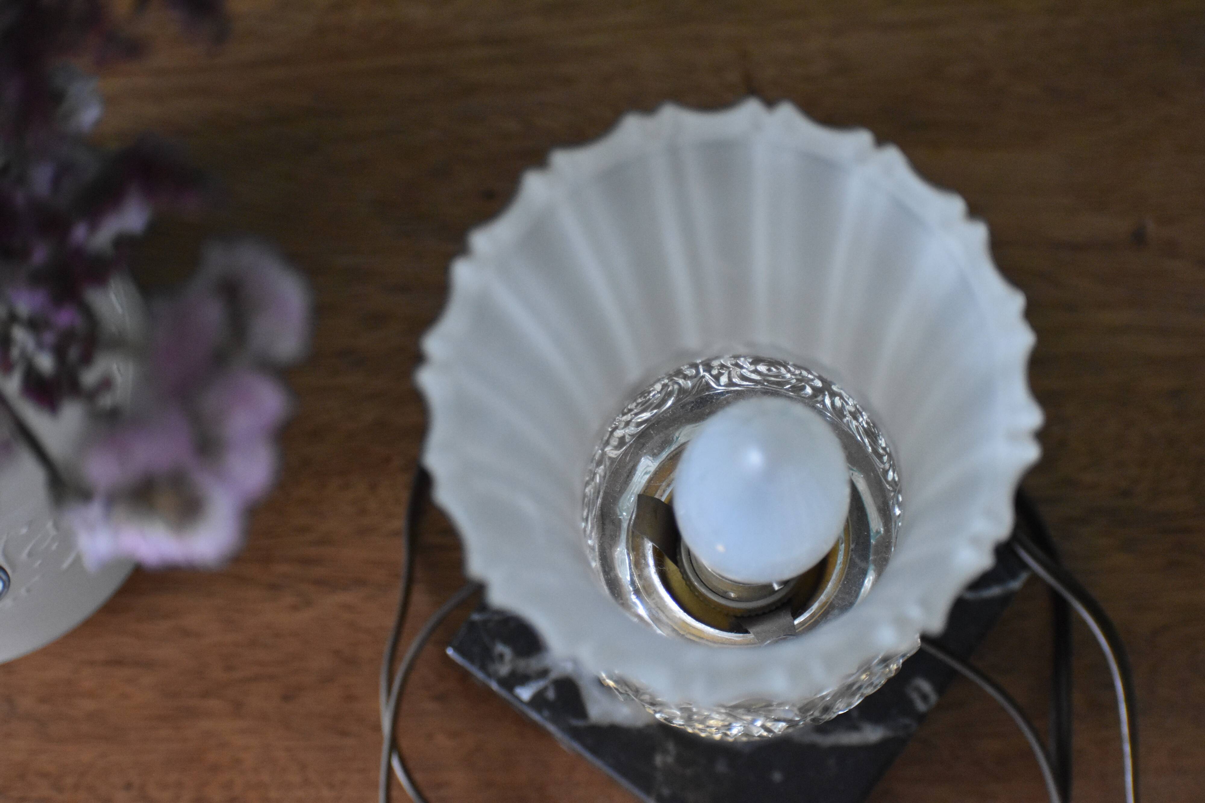 Art Deco marble foot lamp