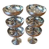 6 coupes à glace en inox Rémi Letang, années 70