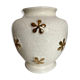 Vase en céramique faïence de Longwy 1960 fleurs or