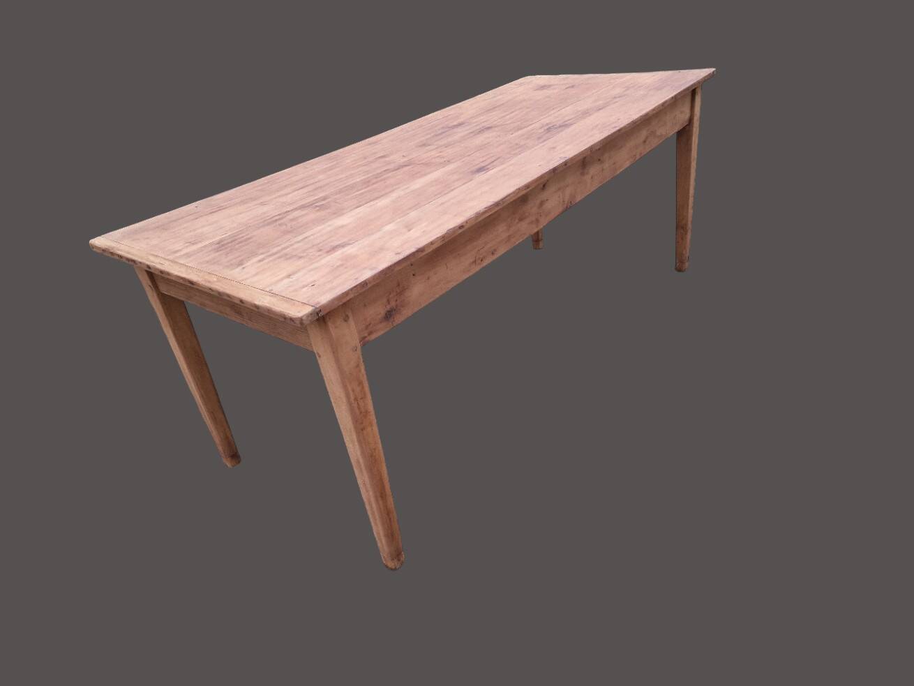 Old farmhouse table with two drawers.