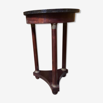 Empire accccajou pedestal table, marble top