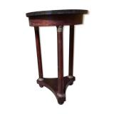 Empire accccajou pedestal table, marble top
