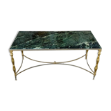 Coffee table in green marble and brass circa 50/60