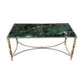 Coffee table in green marble and brass circa 50/60
