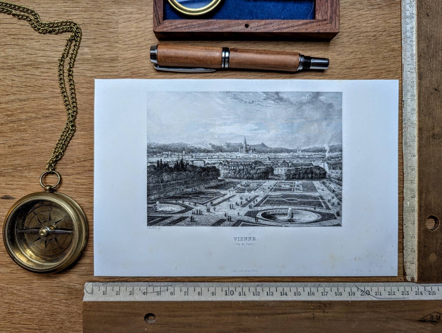 Vienna, Austria Vintage Engraving, 1841 Authentic.