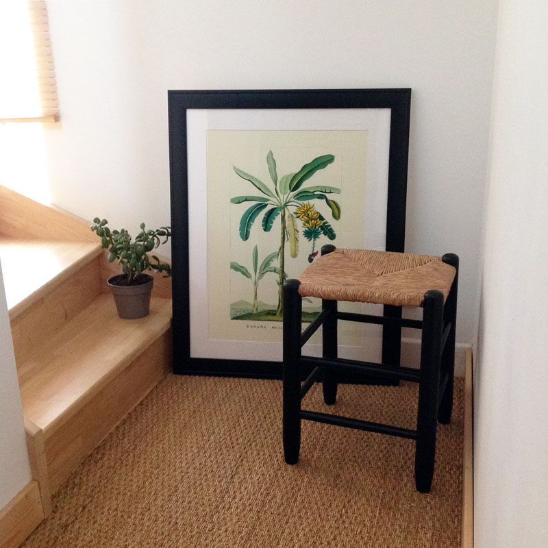 Straw and black stool