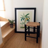 Straw and black stool