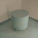 Pastel blue cylindrical coffee table "Tambour" – Artisan design.